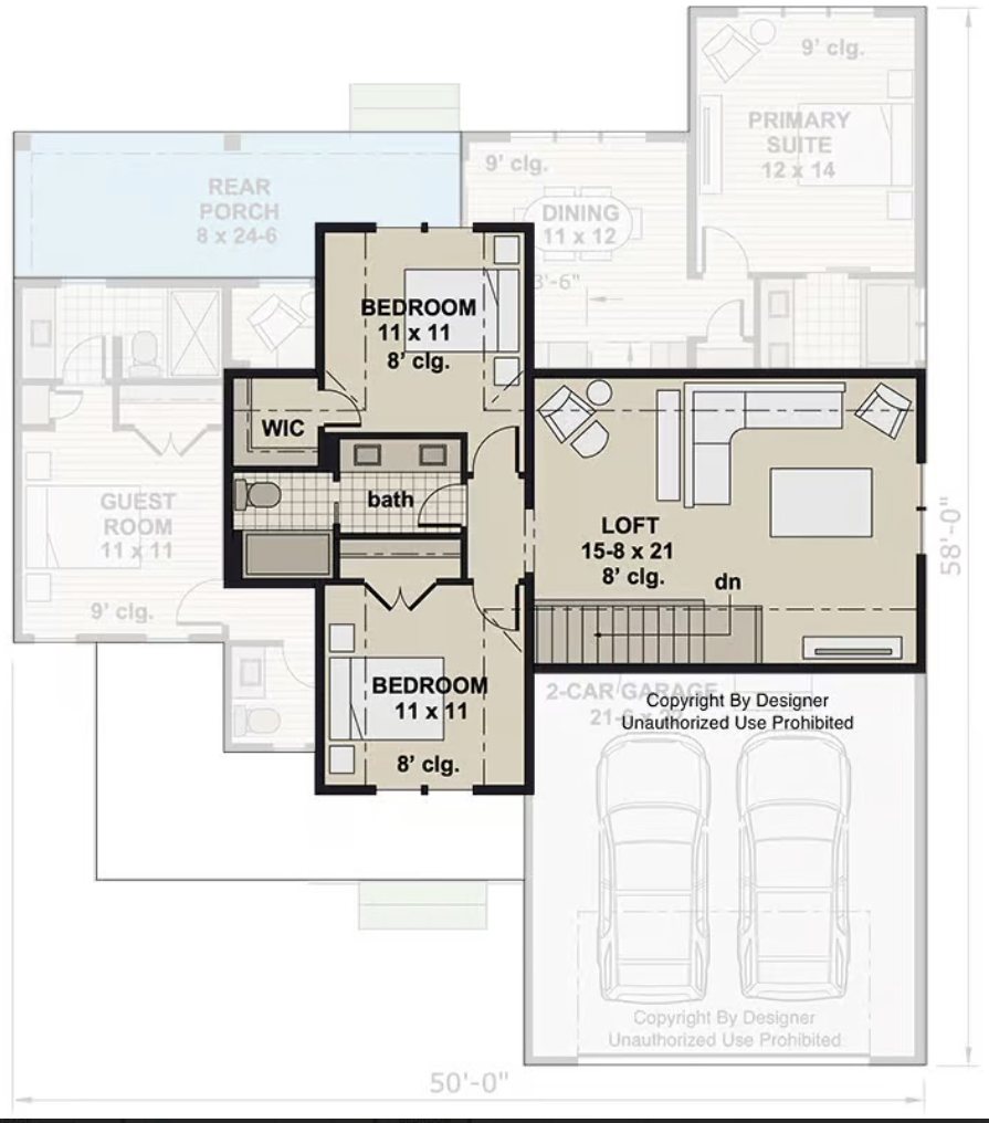 The Hidden Valley upper level floor plan
