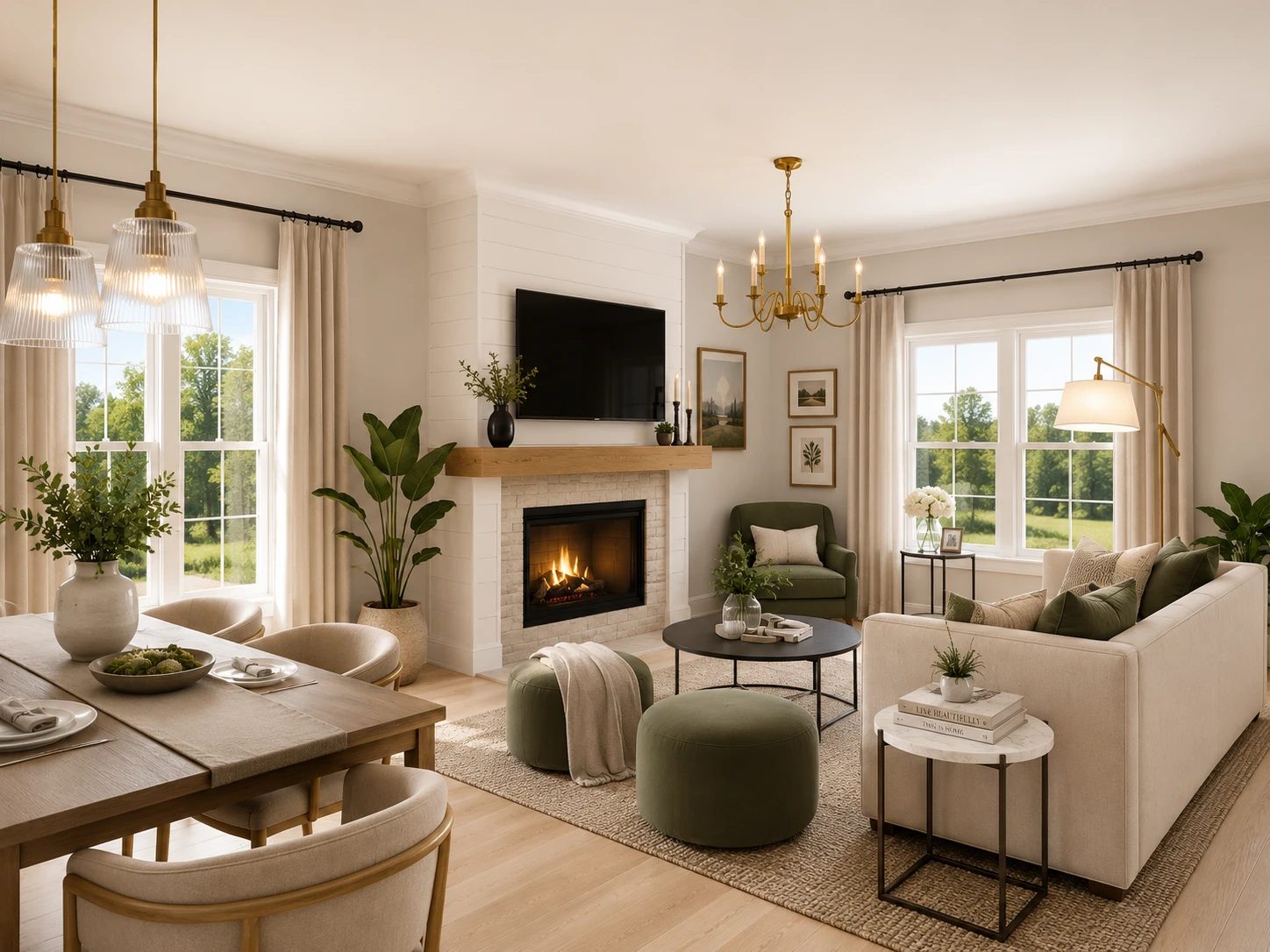 A cozy new living room with a fireplace — enjoy your home instead of repairing it